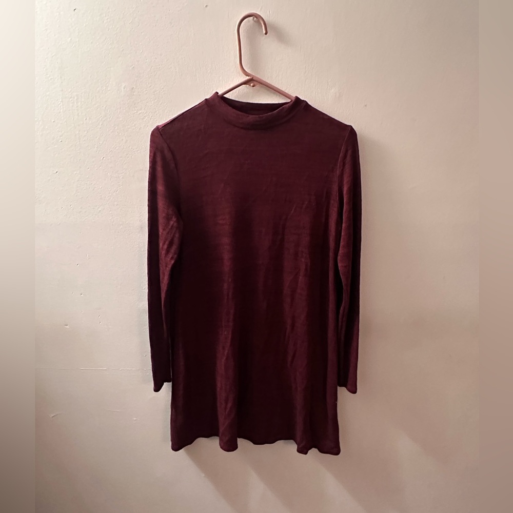 Red turtleneck mini dress